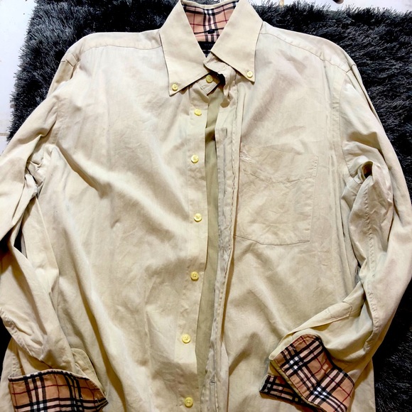 Burberry Other - Burberry Beige Long Sleeve Button Down Shirt 15.5